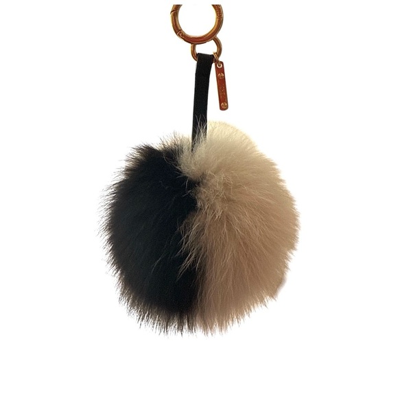 FENDI Two-Tone Fur Pom Pom Bag Charm - Picture 4 of 4